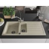 Mexen Andres Chiuvetă de granit de 1,5 compartiment cu picurător și baterie de bucătărie Duo, Bej - 6515-69-671701-07-B