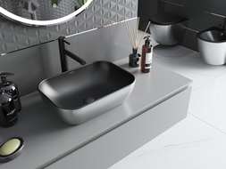 Mexen Rita lavoar pe blat 45 x 32 cm, negru mat/argintiu - 21084574