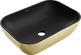 Mexen Rita chiuvetă pe blat 45 x 32 cm, negru mat/auriu - 21084576