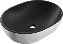 Mexen Viki chiuvetă pe blat 48 x 35 cm, negru mat/argintiu - 21054874