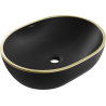 Mexen Viki 48 x 35 cm-es, fekete matt/arany peremű pultra szerelhető mosdókagyló - 21054875