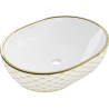 Mexen Viki lavoar pe blat 48 x 35 cm, alb/auriu model carouri - 21054809