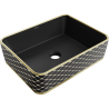 Mexen Catia chiuvetă pe blat 48 x 37 cm, Negru mat/aurie model tip carouri - 21314879