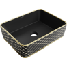 Mexen Catia fekete matt/arany rács mintás, pultra szerelhető mosdó 48 x 37 cm - 21314879