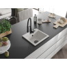 Mexen Milo chiuvetă de granit cu 1 compartiment cu baterie de bucătărie Aster, albă - 6505-20-73450-70-B