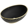 Mexen Elza chiuvetă de blat 40 x 33 cm, negru mat/model auriu în carouri - 21014029