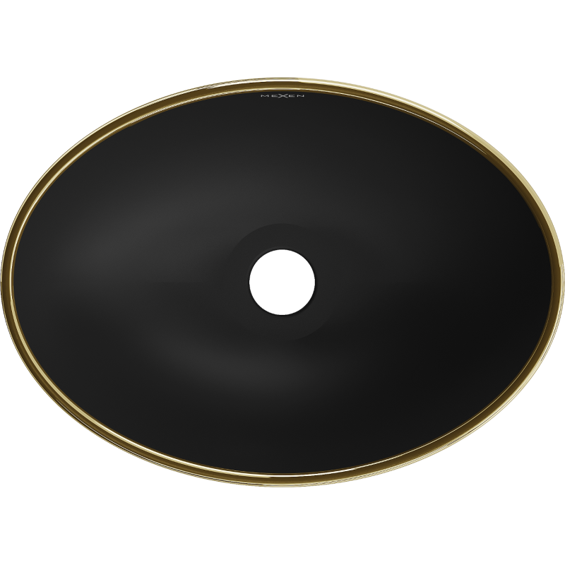 Mexen Elza chiuvetă pe blat 40 x 33 cm, negru mat/or model auriu - 21014029