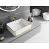 Mexen Catia chiuvetă montată pe blat 48 x 37 cm, albă/auriu model grilă - 21314809