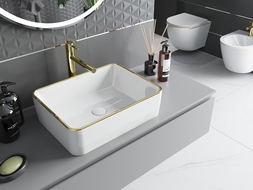 Mexen Catia lavoar pe blat 48 x 37 cm, alb/auriu margine - 21314805