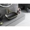 Mexen Rita chiuvetă deasupra blatului 45 x 32 cm, negru mat/cant auriu - 21084575