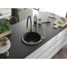 Mexen Kevin chiuvetă granit 1-cameră cu baterie de bucătărie Duo, negru/auriu metalic - 6517-75-671701-57-G
