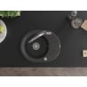 Mexen Kevin chiuvetă de granit cu 1 compartiment și baterie de bucătărie Duo, Negru cu picățele - 6517-76-671701-07