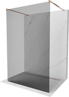 Mexen Kioto szabadonálló zuhanyfal 100 x 200 cm, Sötétszürke, Rózsaszín-arany - 800-100-002-60-40