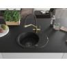 Mexen Kevin chiuvetă de bucătărie granitică cu 1 compartiment cu baterie Duo, negru - 6517-77-671701-57-B