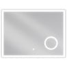 Mexen Kala LED-es fürdőszobai tükör kozmetikai tükörrel, 80 x 60 cm, 6000K, páramentes - 9820-080-060-611-00