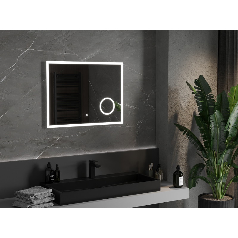 Mexen Kala oglindă de baie iluminată cu oglindă cosmetică 80 x 60 cm, LED 6000K, antiaburire - 9820-080-060-611-00