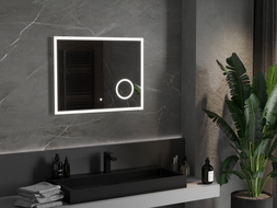 Mexen Kala oglindă de baie iluminată cu oglindă cosmetică 80 x 60 cm, LED 6000K, antiaburire - 9820-080-060-611-00