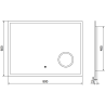 Mexen Kala oglindă iluminată de baie cu oglindă cosmetică 80 x 60 cm, LED 6000K, anti aburire - 9820-080-060-611-00