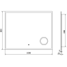 Mexen Kala megvilágított fürdőszobai tükör kozmetikai tükörrel 100 x 80 cm, LED 6000K, páramentesítő - 9820-100-080-611-00