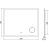 Mexen Kala oglindă iluminată de baie cu oglindă cosmetică 100 x 80 cm, LED 6000K, anti aburire - 9820-100-080-611-00
