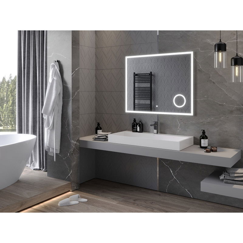 Mexen Kala oglindă de baie iluminată cu oglindă cosmetică 100 x 80 cm, LED 6000K, anti-abur - 9820-100-080-611-00