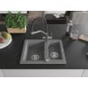 Mexen Carlos chiuvetă din granit cu 1,5 camere și baterie de bucătărie Duo, gri - 6518-71-671701-07