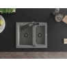 Mexen Carlos chiuvetă de granit cu 1,5 cuve cu baterie de bucătărie Duo, gri - 6518-71-671701-70-B