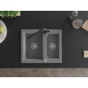 Mexen Carlos chiuvetă de granit cu 1,5 compartimente cu baterie de bucătărie Duero, gri - 6518-71-671600-70