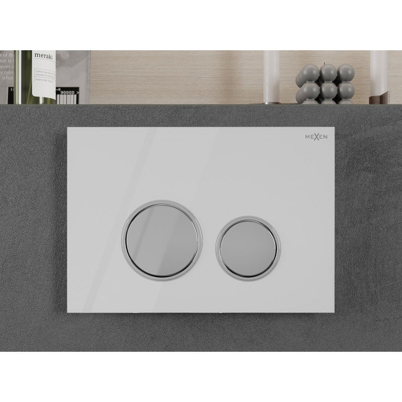 Mexen Fenix 06 öblítőgomb, fehér - 600620