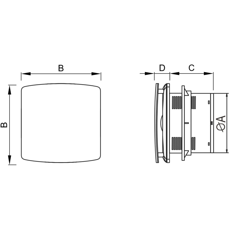 Mexen AXS 100 fürdőszobai ventilátor páratartalom érzékelővel, ezüstszínű - W9601-100H-11