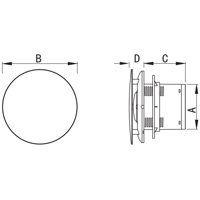 Mexen AXR 100 fürdőszobai ventilátor időzítővel, fekete - W9602-100T-70