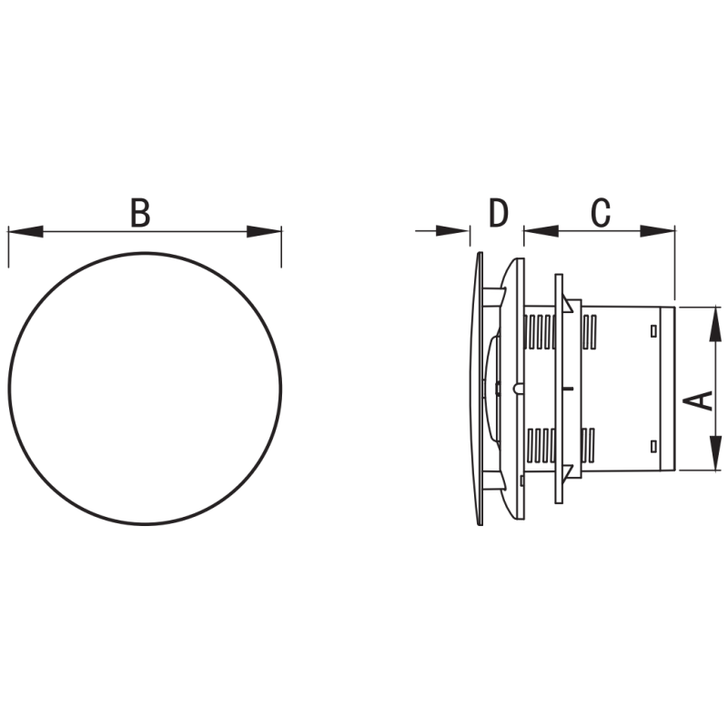 Mexen AXR 150 fürdőszobai ventilátor páratartalom érzékelővel, fekete - W9602-150H-70