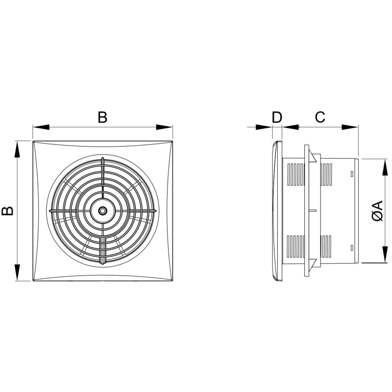 Mexen WXS Ventilator de baie 150, alb - W9606-150-00