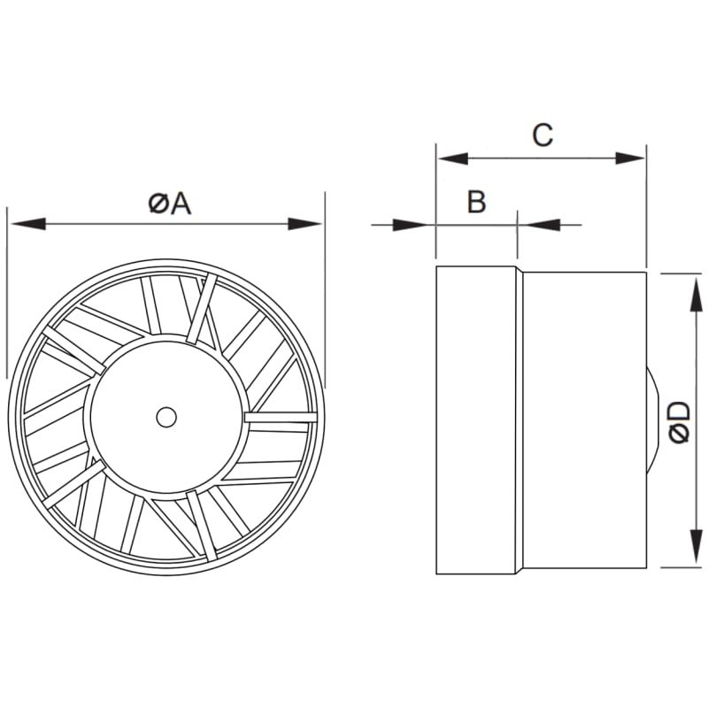 Mexen ZXR 150 ventilator de baie de canal, alb - W9607-150-00