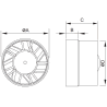 Mexen ZXR 150 csatornázhatő fürdőszobai ventilátor, fehér - W9607-150-00