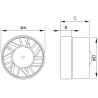 Mexen ZXR 150 ventilator de baie canalizat, alb - W9607-150-00