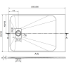 Mexen Hugo cadă pentru duș dreptunghiulară SMC 150 x 90 cm, Neagră - 42709015