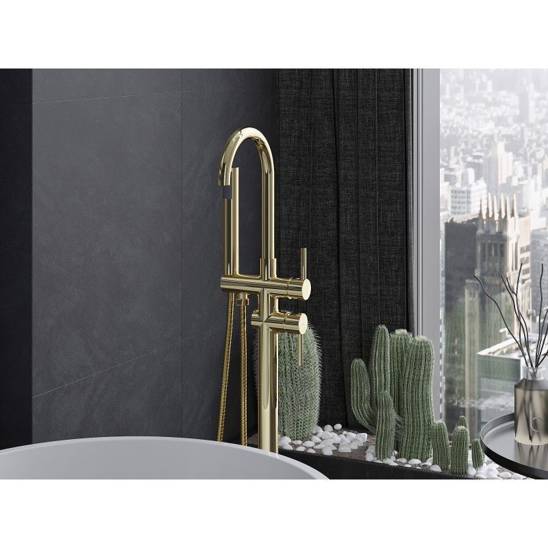 Mexen Alma szabadon álló kád csaptelep, arany - 75033-50