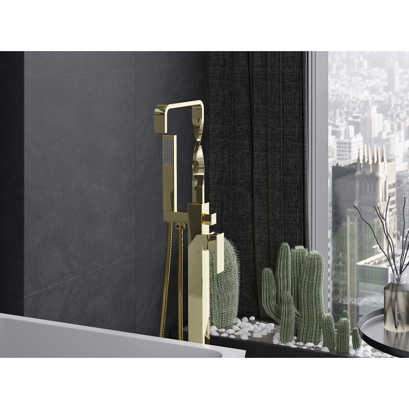 Mexen Avila szabadonálló kádtöltő csaptelep, arany - 75833-50