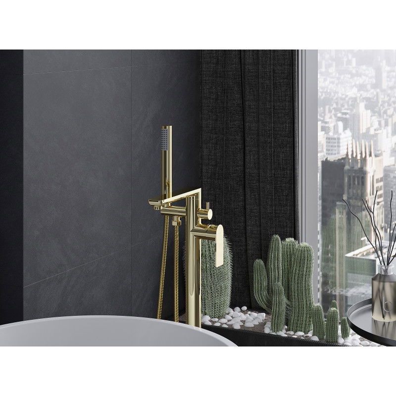 Mexen Leda szabadon álló arany kádcsaptelep, - 75633-50