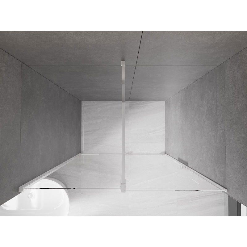 Mexen Velar 140 cm-es tolózuhanyajtó, átlátszó, króm - 871-140-000-01-01