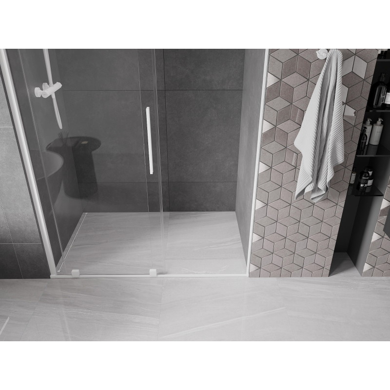 Mexen Velar uși de duș glisante 150 cm, transparente, alb - 871-150-000-01-20