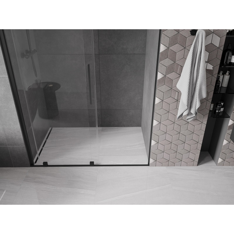 Mexen Velar uși de duș culisante 140 cm, transparent, negru - 871-140-000-01-70