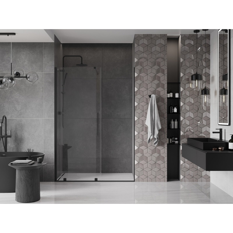 Mexen Velar uși de duș culisante 140 cm, transparent, negru - 871-140-000-01-70