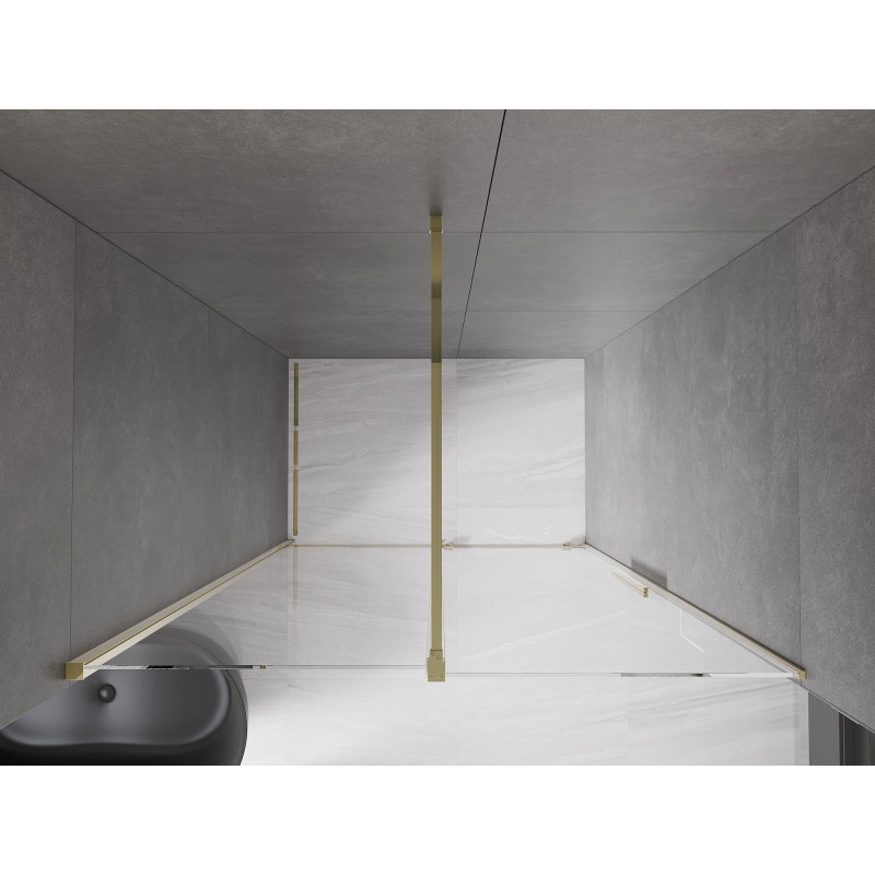 Mexen Velar 150 cm-es tolóajtós zuhanykabin, áttetsző, arany - 871-150-000-01-50