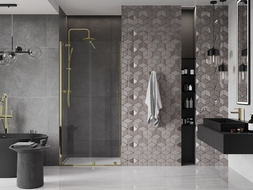 Mexen Velar ușă de duș culisantă 90 cm, transparent, auriu - 871-090-000-01-50