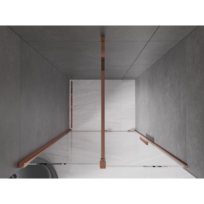 Mexen Velar uși de duș glisante 110 cm, transparente, aur roz - 871-110-000-01-60