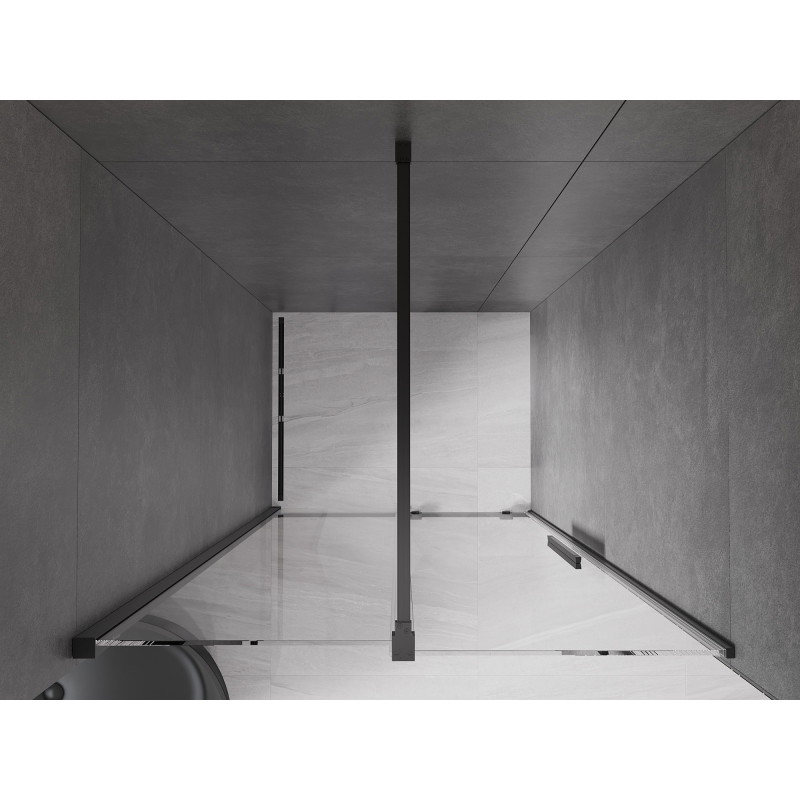 Mexen Velar uși de duș glisante 120 cm, transparente, negre - 871-120-000-01-70