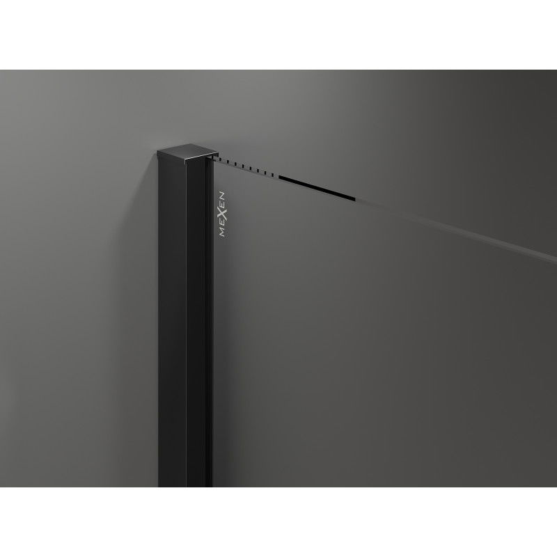 Mexen Velar uși de duș glisante 160 cm, transparente, negre - 871-160-000-01-70