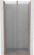Mexen Velar 110 cm-es toló zuhanyajtó, átlátszó, kefélt réz - 871-110-000-01-65